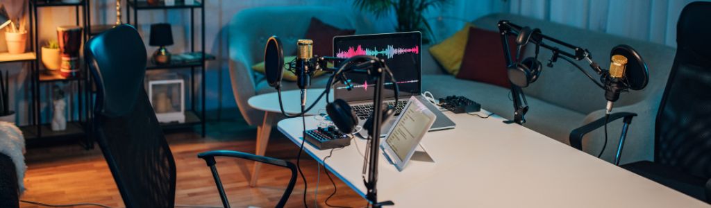 enregistrement studio d'un podcast