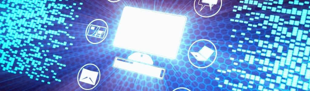 écran lumineux dans un environnement digital